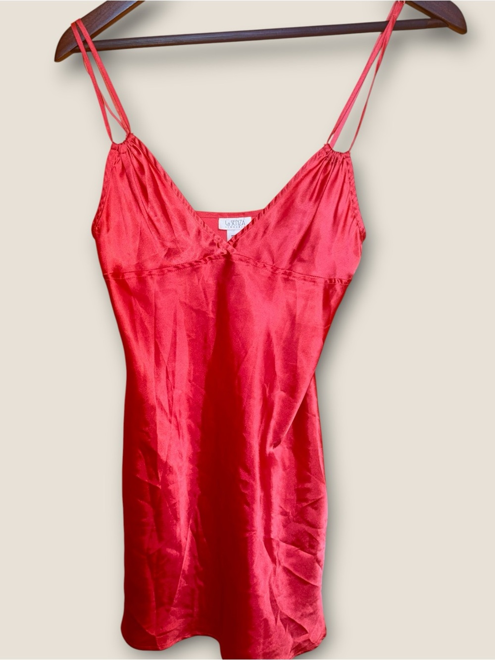 Vintage Y2K LaSenza Red Satin Slip Dress